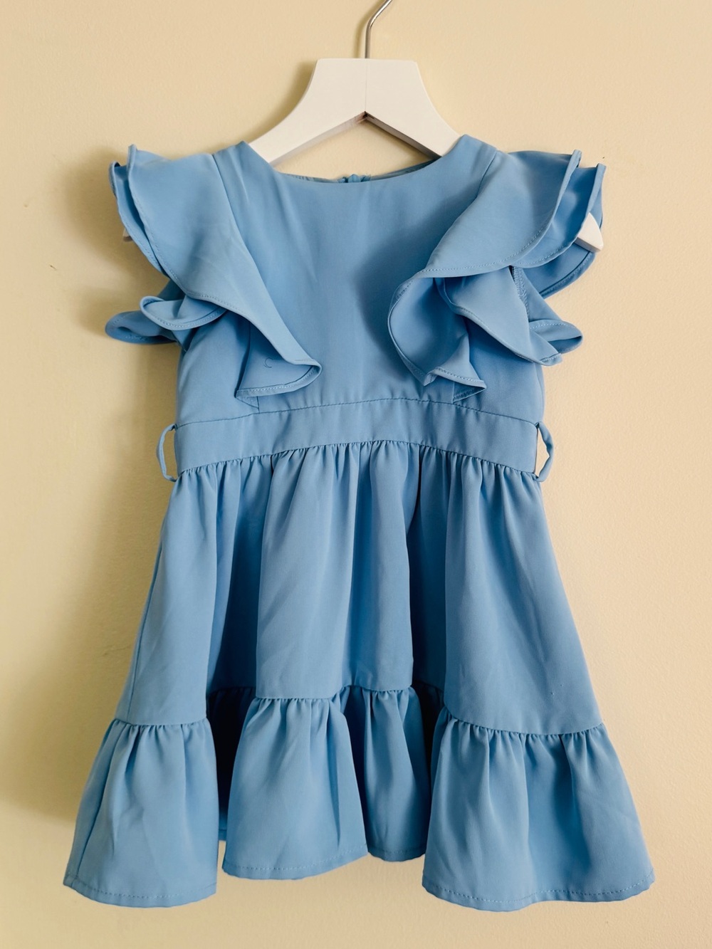 Girls Light Blue Ruffle-Tiered Formal Dress